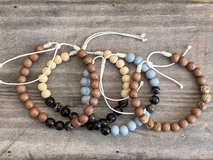 Down to Earth Natural Wood and Jasper Bracelet