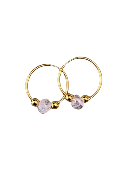 Pink Golden Teardrop Earrings