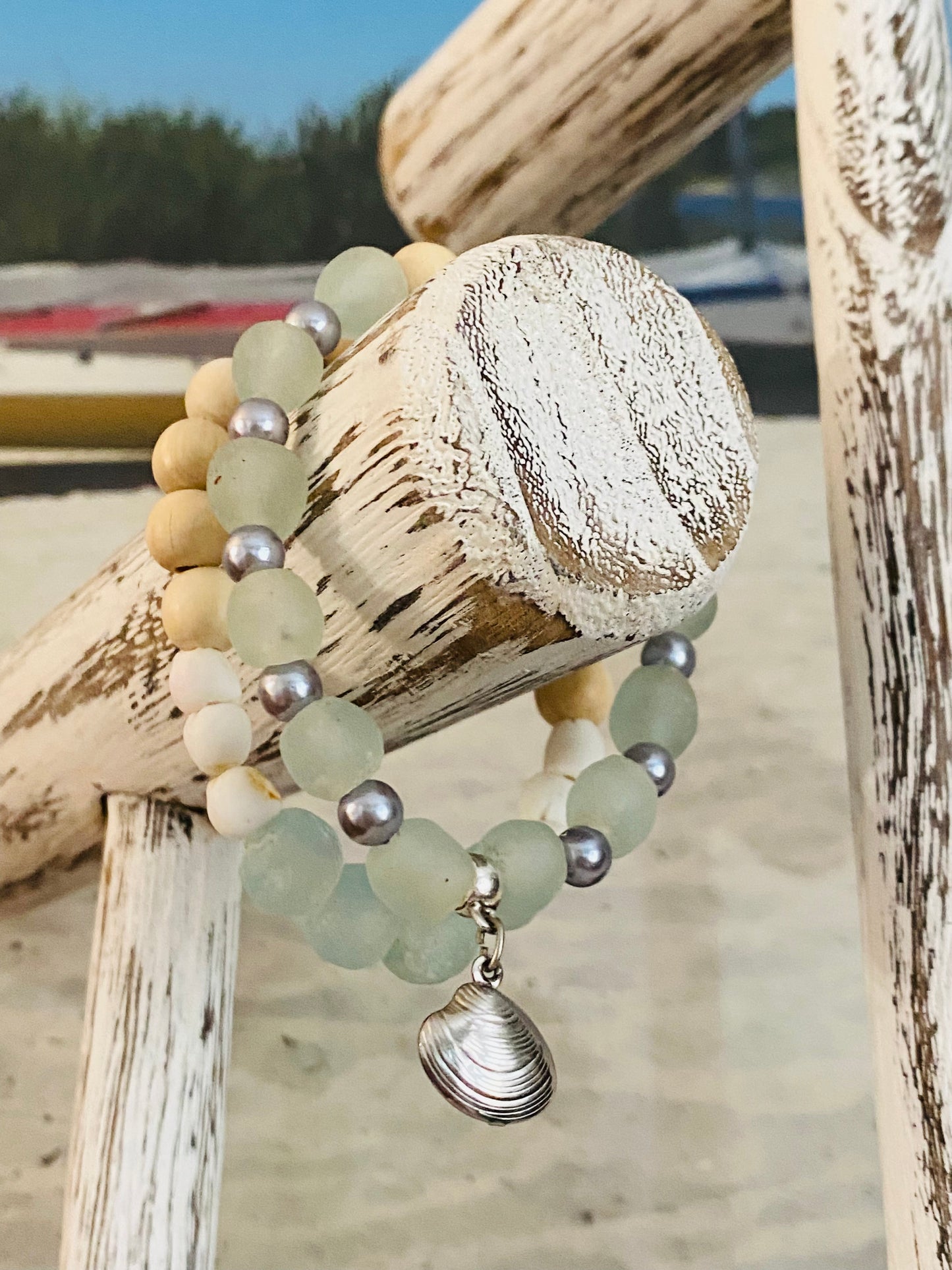 White Shore Bracelet Stack