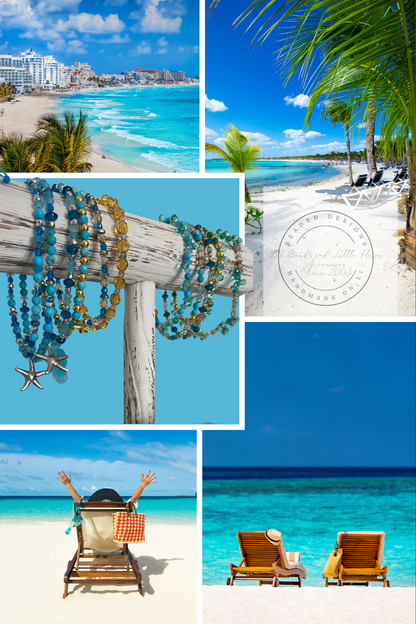 Tiny Oceans Island Blue Teardrop and Magnesite Bracelet