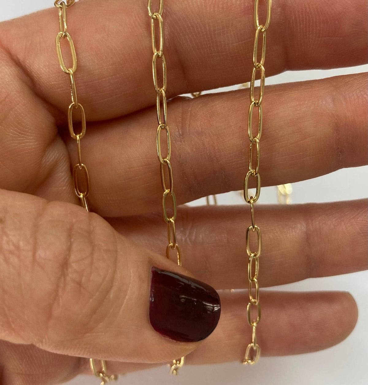 14k Gold Filled Paperclip Chain 6x3mm (3ft Bulk Pack): 3 ft