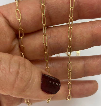 14k Gold Filled Paperclip Chain 6x3mm (3ft Bulk Pack): 3 ft