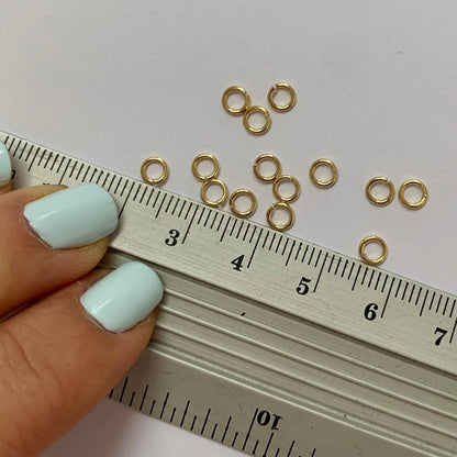 14K Gold Filled 4mm Open Jump Rings - 22 Gauge (100pc Pack): 100 pieces