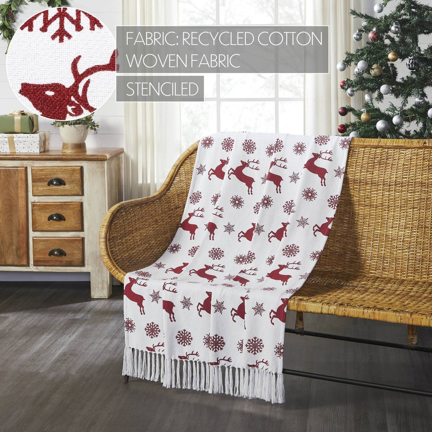 Scandia Snowflake Reindeer Throw