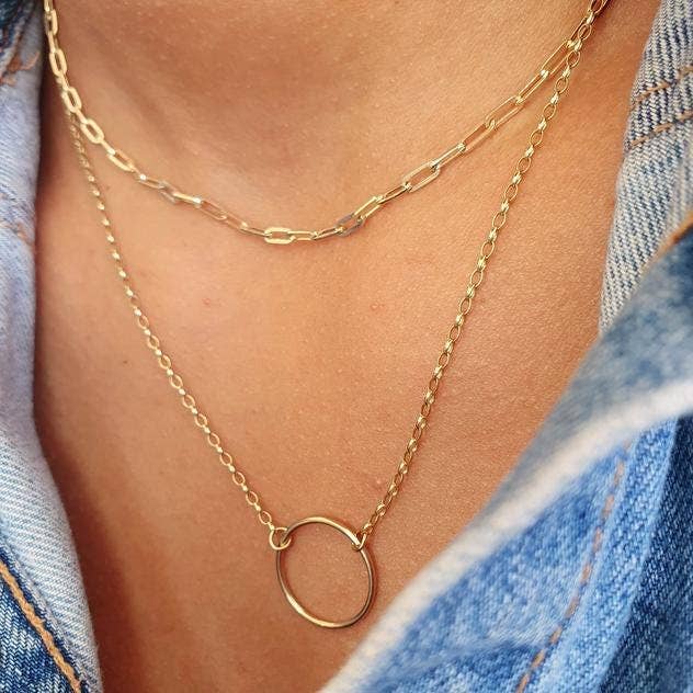 14K Gold Filled Paperclip Chain