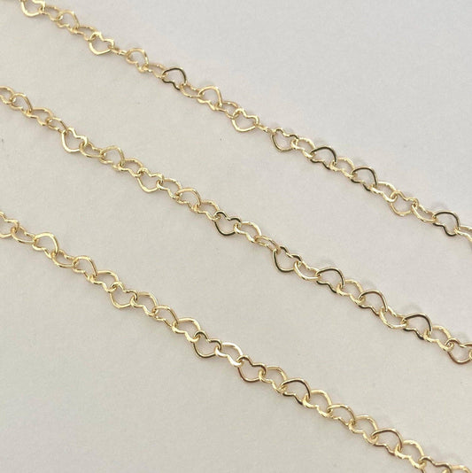 14K Gold Filled Heart Link Chain