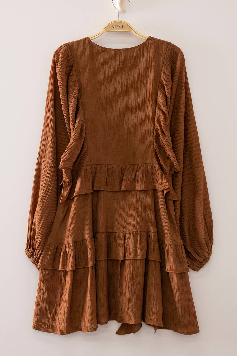 Ruffle Tiered Mini Dress Caramel