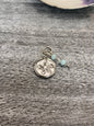 B’s Charm Bar Silver Plated Embossed Starfish Charm with Blue and Clear Dangle